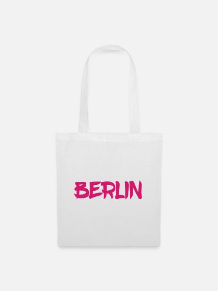 Berlin - Deutschland - Hauptstadt - Berliner Bär - Stoffbeutel - Weiß