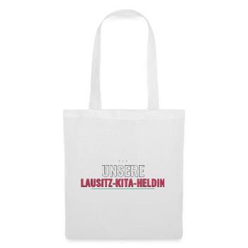 Unsere Lausitz‑Kita‑Heldin – Abschiedsgeschenk - Stoffbeutel - Weiß - Vorne