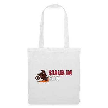 Staub im Blut – Motocross Shirt Geschenkidee - Stoffbeutel - Weiß - Vorne