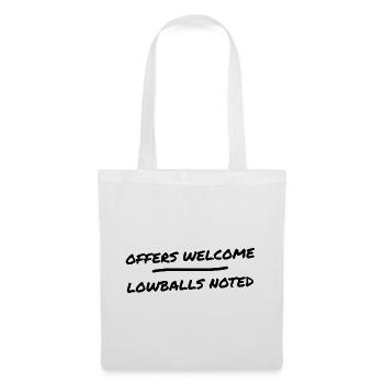 Makler - Offers Welcome Lowballs Noted - Immobilie - Stoffbeutel - Weiß - Vorne