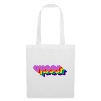 3D-queer - Stoffbeutel - Weiß - Vorne