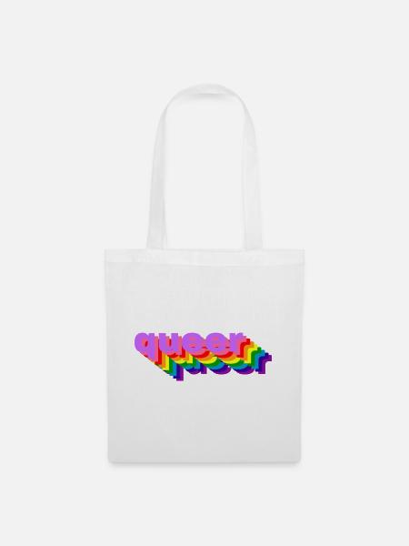 3D-queer - Stoffbeutel - Weiß