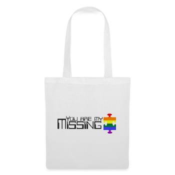Du bist mein fehlendes Puzzleteil [Regenbogen] - Stoffbeutel - Weiß - Vorne