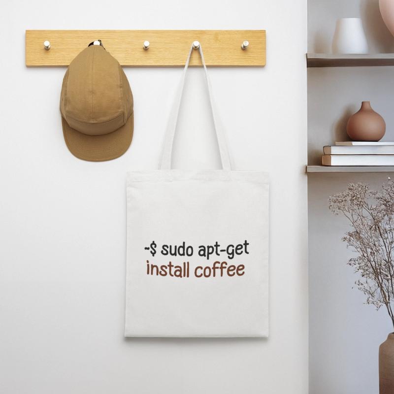 Coffee Programmer Tux Linux Coding Saying Tote Bag