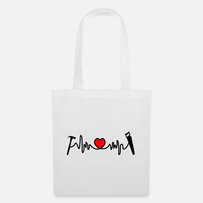 Logo pour charpentier charpentier - Sac en tissu - blanc