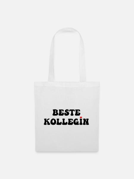 Beste Kollegin Geschenkidee - Stoffbeutel - Weiß
