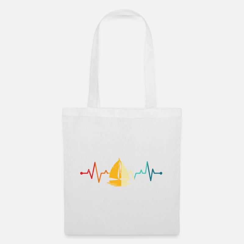 Sail_Boat_Heartbeat - Stoffbeutel - Weiß