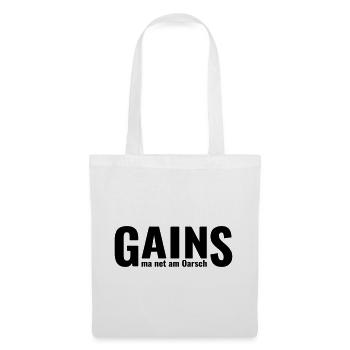 GAINS ma net am Oarsch - Sac en tissu - blanc - Devant