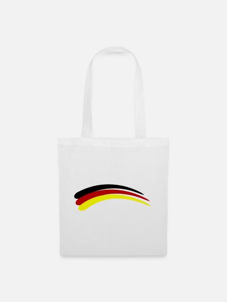 Deutschland Fahne Linie - Stoffbeutel - Weiß