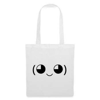 Émoticon kawaii Sourire (◕‿◕) Mignon - Sac en tissu - blanc - Devant