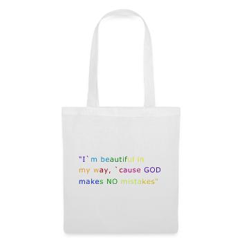 I`m beautiful `cause GOD makes NO mistakes - Stoffbeutel - Weiß - Vorne