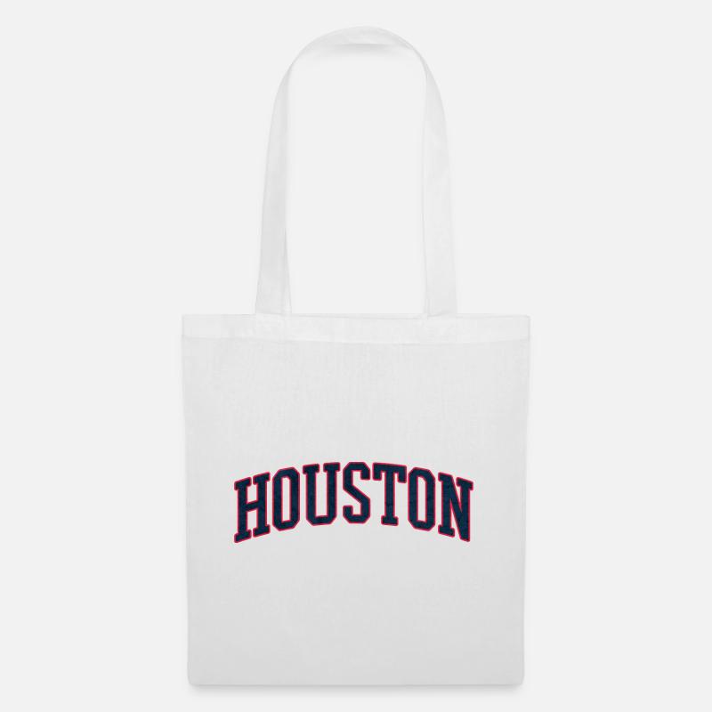 Houston Varsity Bogen Schriftzug - Stoffbeutel - Weiß