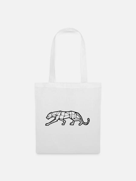 Geometrisches Design des Panthers - Stoffbeutel - Weiß