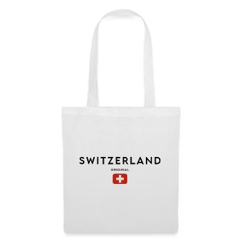Drapeau suisse, fabriqué en Suisse - Sac en tissu - blanc - Devant