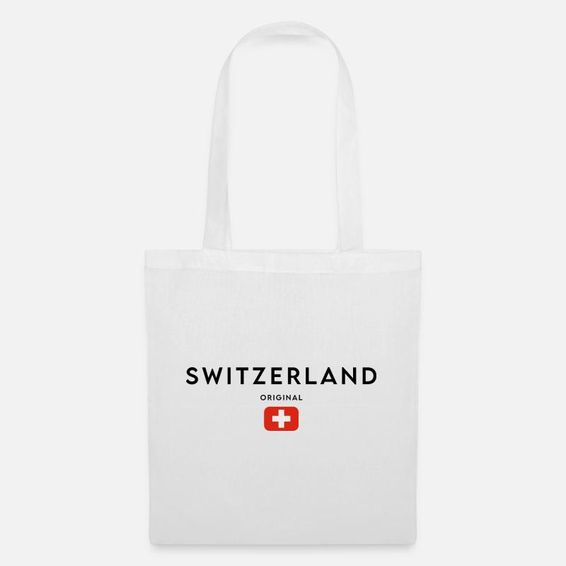 Schweizer Flagge, made in Switzerland - Stoffbeutel - Weiß