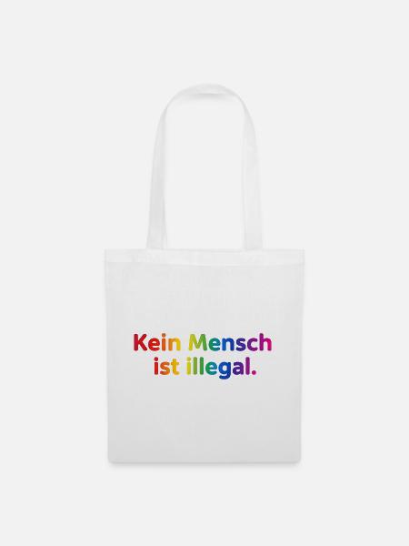 Rainbow Botschaft Kleidung - Stoffbeutel - Weiß