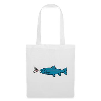 Vecteur de morsure de la truite à la mouche - Sac en tissu - blanc - Devant