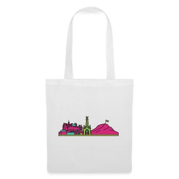 Edinburgh City Skyline Castle Moderne Linienkunst - Stoffbeutel - Weiß - Vorne