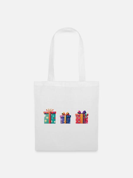 Festliche Geschenkboxen Farbspiele - Stoffbeutel - Weiß