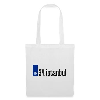 34 İstanbul Plaka Streetwear - Stoffbeutel - Weiß - Vorne