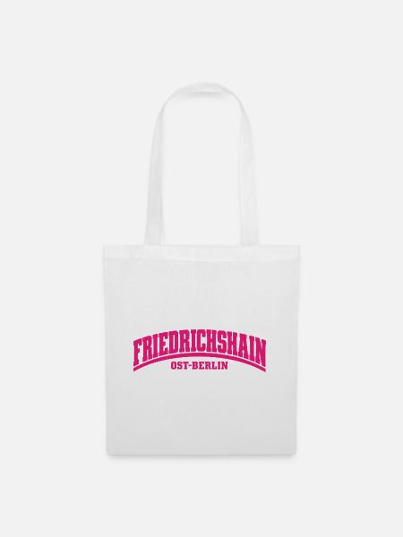 Friedrichshain - Ost-Berlin - Bezirk - Deutschland - Stoffbeutel - Weiß