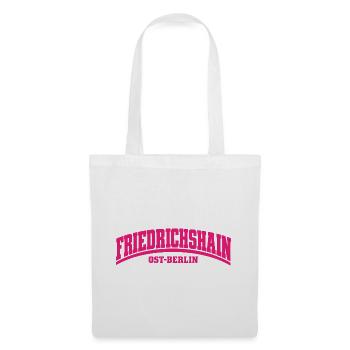 Friedrichshain - Ost-Berlin - Bezirk - Deutschland - Stoffbeutel - Weiß - Vorne