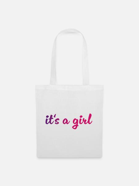 Its a Girl Gradient Script - Stoffbeutel - Weiß