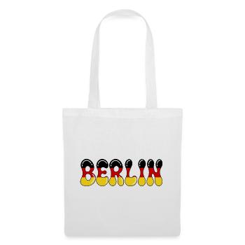 Berliner Trikolore Deutsche Flagge in Drops - Stoffbeutel - Weiß - Vorne