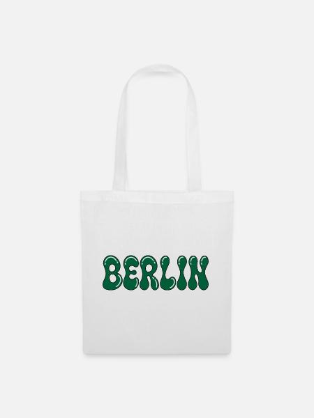 Berlin Psychedelic Green Black - Stoffbeutel - Weiß