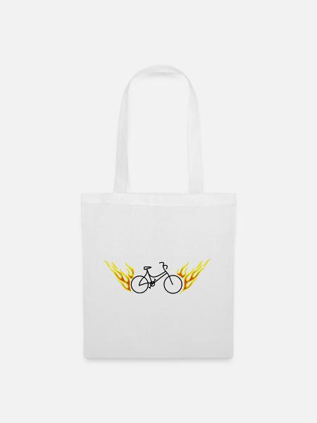 Fahrrad mit Flammen - Stoffbeutel - Weiß