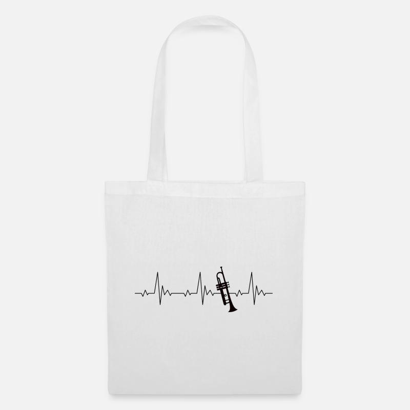 Trompete Heartbeat Frequenz Puls EKG - Stoffbeutel - Weiß