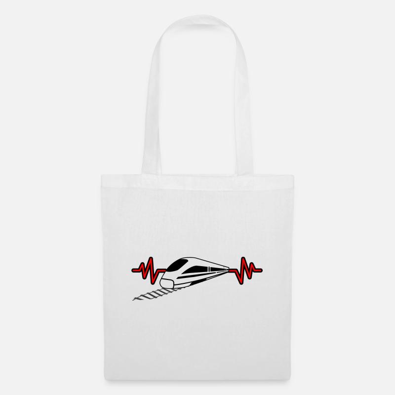 Heartbeat with train - railway worker, train driver design - Tote Bag - white