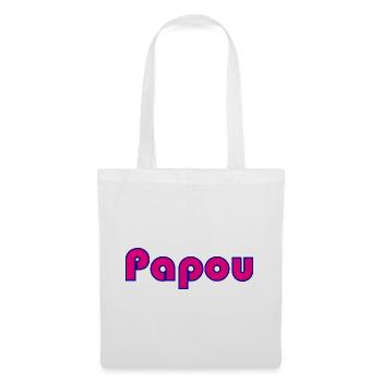 PAPOU. PAPA. FÊTE DES PÈRES. BONNE FÊTE PAPA - Sac en tissu - blanc - Devant