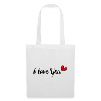 ICH LIEBE DICH. LIEBE. PAAR. GERADE VERHEIRATET. Junggesellinnenabschied - Stoffbeutel - Weiß - Vorne