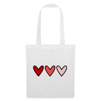 HERZ. HERZ. VALENTINSTAG. LIEBE. LIEBE. PAAR. - Stoffbeutel - Weiß - Vorne