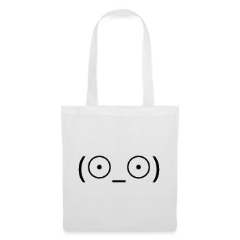Emote de choc (☉_☉) Kaomoji aux grands yeux - Sac en tissu - blanc - Devant