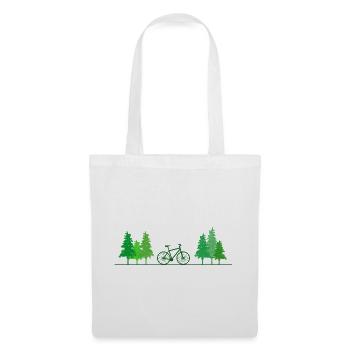 Fahrrad Wald Baum Rad - Stoffbeutel - Weiß - Vorne