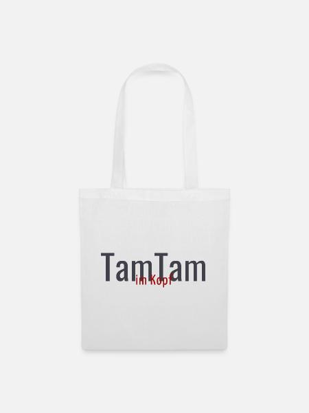 Tamtam im Kopf – Humorvolles Statement Design - Stoffbeutel - Weiß