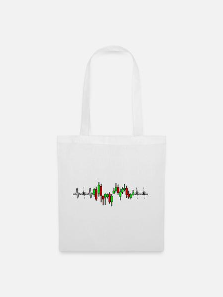 Trader Herzschlag Aktien Krypto Diagramm - Stoffbeutel - Weiß