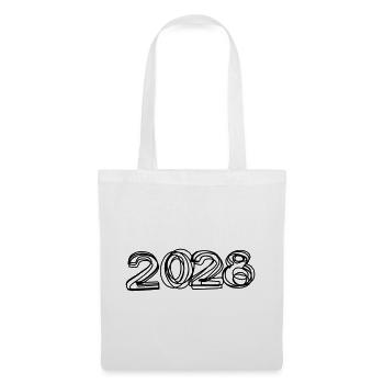 Jahreszahl 2028 handgezeichnet - Stoffbeutel - Weiß - Vorne