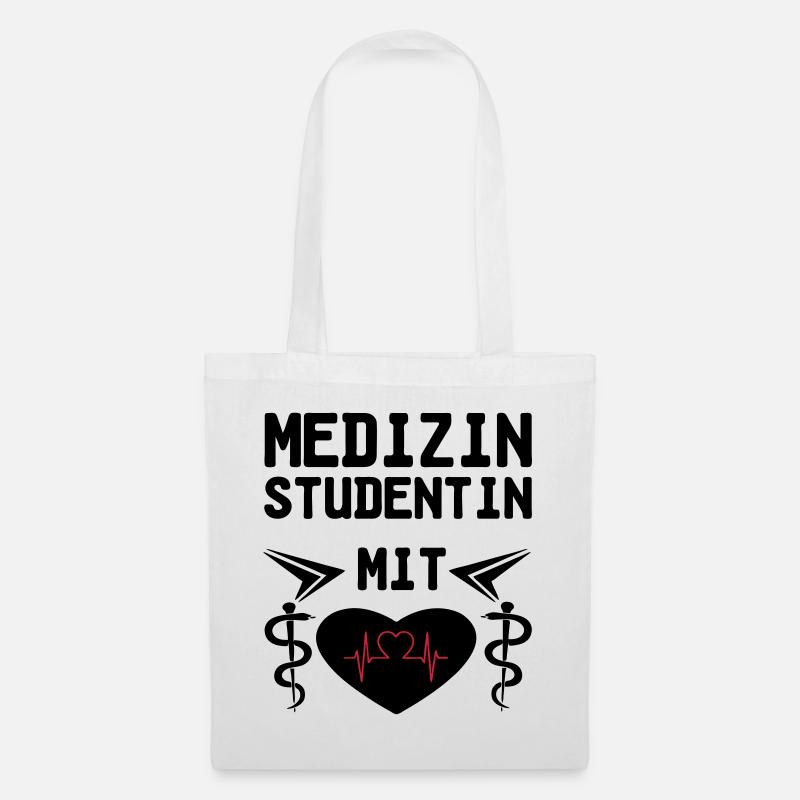 Medizinstudentin mit Herz Geschenk - Stoffbeutel - Weiß