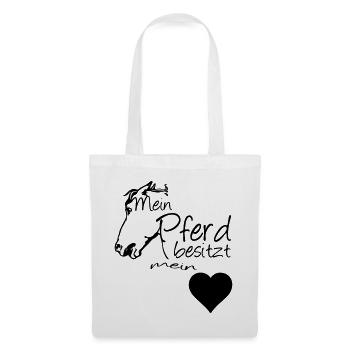 Mein Pferd - Mein Herz Geschenk - Stoffbeutel - Weiß - Vorne