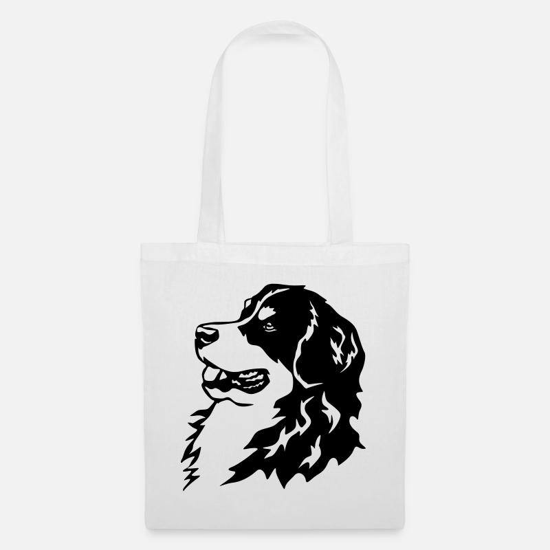 Tête de bouvier bernois - Sac en tissu - blanc