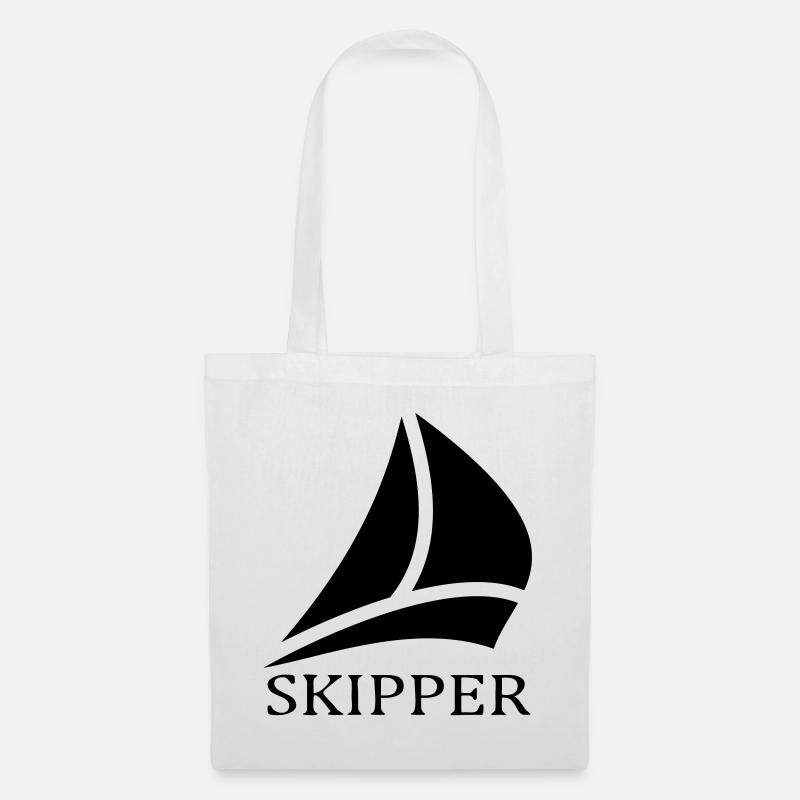 Skipper Sailboat Logo - Tote Bag - white