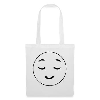 Emoji détendu croquis noir - Sac en tissu - blanc - Devant