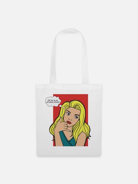 Pop-Art Blond mit Denkblase - Stoffbeutel - Weiß