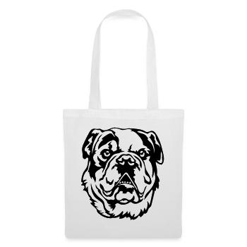 Tête de bouledogue continental - Sac en tissu - blanc - Devant