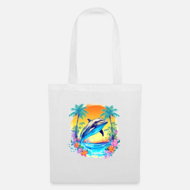 Palm Beach Dolphine - Stoffbeutel - Weiß