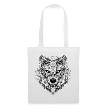 Wolf Geometrisch - Stoffbeutel - Weiß - Vorne