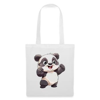 Panda Bear Rejoices Laughs Cute Cute Cartoon - Tote Bag - white - Front